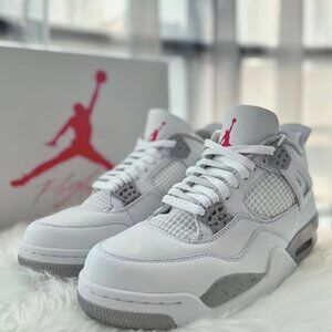 Air Jordan 4 Retro “White Oreo” - Clean White & Gray Sneakers w/ Original Box